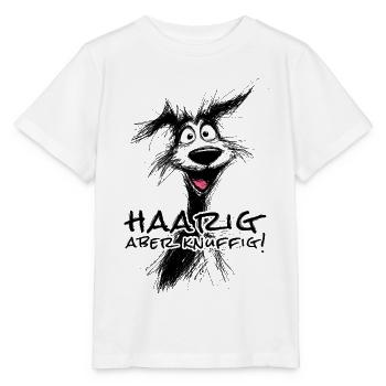 Lustige Hund Skizze –Haarig aber knuffig - Stanley/Stella Kinder T-Shirt MINI CREATOR  - Weiß - Vorne - Maike (125cm)