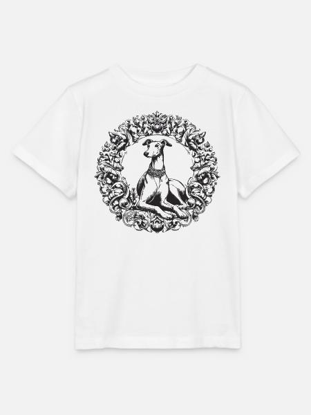 Ornamentierte Windhundensilhouette - Stanley/Stella Kinder T-Shirt MINI CREATOR - Weiß