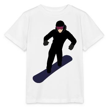 Dynamischer Snowboarder - Stanley/Stella Kinder T-Shirt MINI CREATOR  - Weiß - Vorne - Maike (125cm)