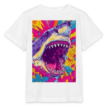 Psychedelic Shark Burst - Stanley/Stella MINI CREATOR Kids’ T-Shirt - white - Front - Maike (125cm)
