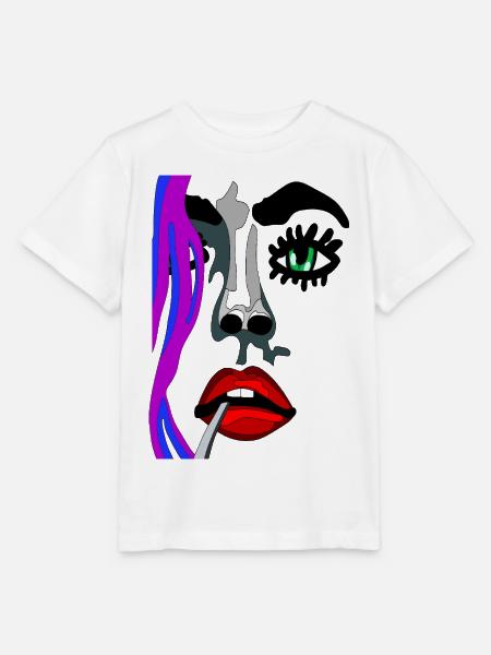 Surreales Farbgesicht Portrait - Stanley/Stella Kinder T-Shirt MINI CREATOR  - Weiß