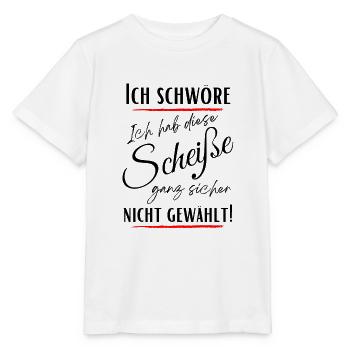 Ich schwöre ich habe Diese Scheiße nicht gewählt! - Stanley/Stella Kinder T-Shirt MINI CREATOR  - Weiß - Vorne - Maike (125cm)