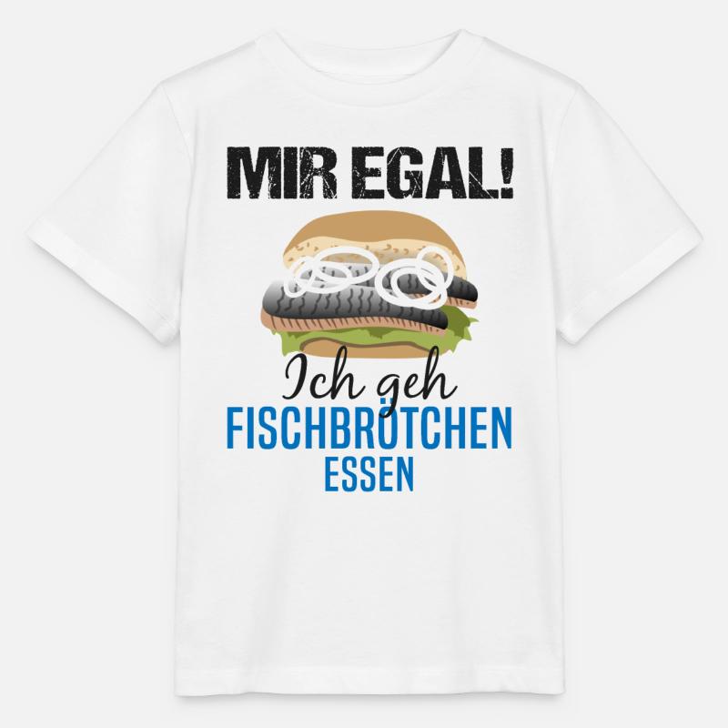 Fischbrötchen als Priorität - Lebensmotto - Stanley/Stella Kinder T-Shirt MINI CREATOR - Weiß
