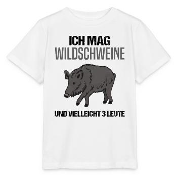 Humorvolles Wildschwein & Menschenliebhaber - Stanley/Stella Kinder T-Shirt MINI CREATOR  - Weiß - Vorne - Maike (125cm)