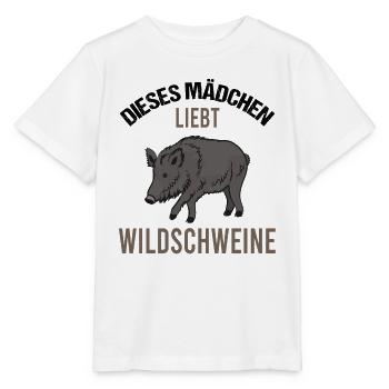 Mädchen Wildschweinliebe Charmantes Geschenk - Stanley/Stella Kinder T-Shirt MINI CREATOR  - Weiß - Vorne - Maike (125cm)