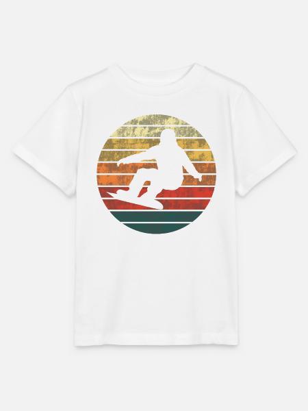 Boarding-Dämmerung - Wintertraum - Stanley/Stella Kinder T-Shirt MINI CREATOR - Weiß