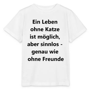 Katzenfreund-Geschenk - Stanley/Stella Kinder T-Shirt MINI CREATOR  - Weiß - Vorne - Maike (125cm)