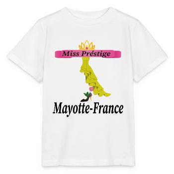 miss prestige France Mayotte - T-shirt bio MINI CREATOR Stanley/Stella Enfant - blanc - Devant - Maike (125cm)