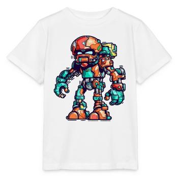Robots in colorful in futuristic armor - Stanley/Stella MINI CREATOR Kids’ T-Shirt - white - Front - Maike (125cm)