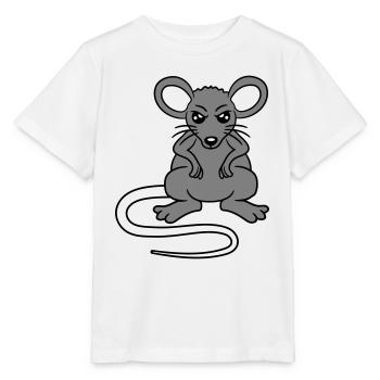 Mouse looks angry angry frustrated angry aggressive - Stanley/Stella MINI CREATOR Kids’ T-Shirt - white - Front - Maike (125cm)