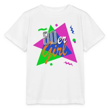 80er Girl - 80er Jahre - bunt + verrückt - retro - Stanley/Stella Kinder T-Shirt MINI CREATOR  - Weiß - Vorne - Maike (125cm)