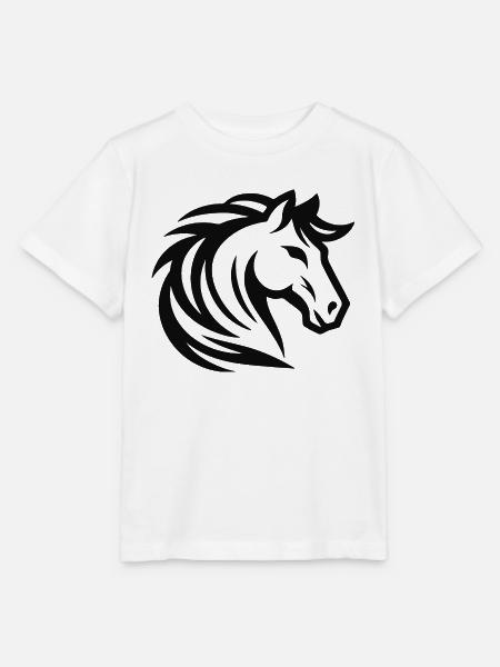 Elegantes Pferde Motiv - Stanley/Stella Kinder T-Shirt MINI CREATOR - Weiß