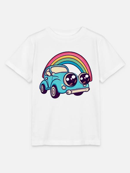 car rainbow - Stanley/Stella Kinder T-Shirt MINI CREATOR - Weiß