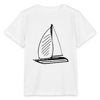 Sporty sailboat with sails - Stanley/Stella MINI CREATOR Kids’ T-Shirt - white - Front - Maike (125cm)