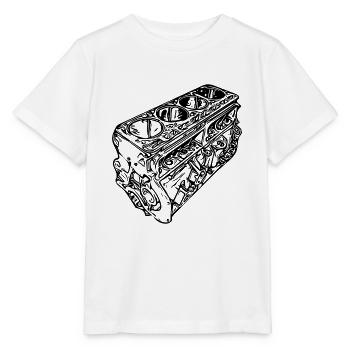 Auto Engine Block Cylinder Displacement Fan - Stanley/Stella MINI CREATOR Kids’ T-Shirt - white - Front - Maike (125cm)