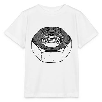 Écrou à vis avec surface vintage - T-shirt bio MINI CREATOR Stanley/Stella Enfant - blanc - Devant - Maike (125cm)