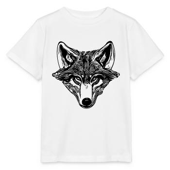 Portrait de loup vintage - T-shirt bio MINI CREATOR Stanley/Stella Enfant - blanc - Devant - Maike (125cm)