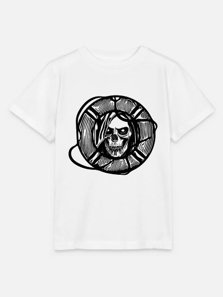 Rettungsring mit Totenkopf Bademeister Gesicht - Stanley/Stella Kinder T-Shirt MINI CREATOR  - Weiß