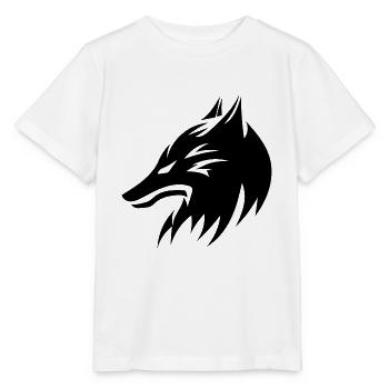 Style de tatouage de portrait de tête de loup - T-shirt bio MINI CREATOR Stanley/Stella Enfant - blanc - Devant - Maike (125cm)