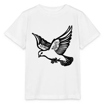 Pigeon volant sur de grandes ailes larges - T-shirt bio MINI CREATOR Stanley/Stella Enfant - blanc - Devant - Maike (125cm)