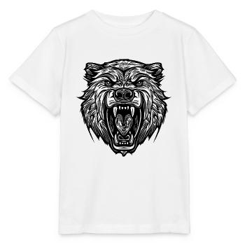 Wild bear's head with sharp teeth - Stanley/Stella MINI CREATOR Kids’ T-Shirt - white - Front - Maike (125cm)