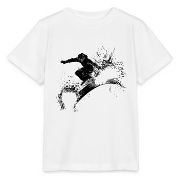 Pulverschnee Jump Style Move Krasses Snowboard - Stanley/Stella Kinder T-Shirt MINI CREATOR  - Weiß - Vorne - Maike (125cm)