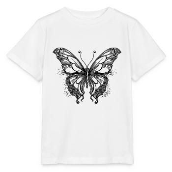 Lignes de tatouage minces style papillon rêve - T-shirt bio MINI CREATOR Stanley/Stella Enfant - blanc - Devant - Maike (125cm)