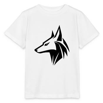 Edles Wolf Kopf Porträt Tattoo Style - Stanley/Stella Kinder T-Shirt MINI CREATOR  - Weiß - Vorne - Maike (125cm)
