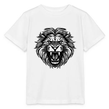 Wild Huge Lion Head Tattoo Style Mane - T-shirt bio MINI CREATOR Stanley/Stella Enfant - blanc - Devant - Maike (125cm)