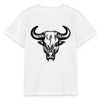 Taureau sauvage avec d’énormes cornes - T-shirt bio MINI CREATOR Stanley/Stella Enfant - blanc - Devant - Maike (125cm)