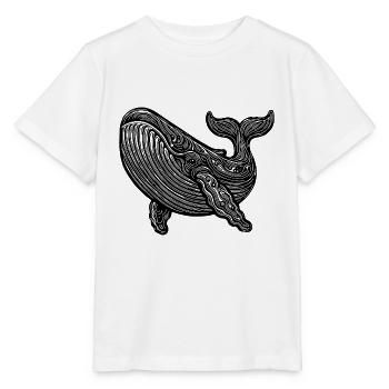 Grande baleine plongeuse Vintage créature de mer - T-shirt bio MINI CREATOR Stanley/Stella Enfant - blanc - Devant - Maike (125cm)