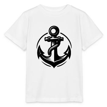 Alter nasser Anker mit dickem Seil - Stanley/Stella Kinder T-Shirt MINI CREATOR  - Weiß - Vorne - Maike (125cm)