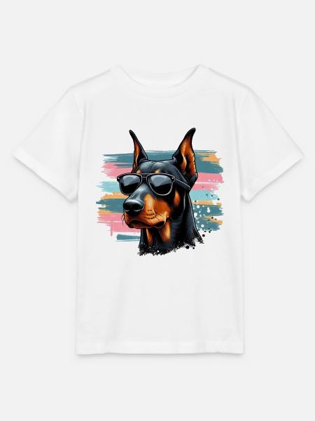 Dobermann Welpe Splash Art - Stanley/Stella Kinder T-Shirt MINI CREATOR  - Weiß