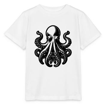 Großer grimmiger Oktopus mit acht Armen - Stanley/Stella Kinder T-Shirt MINI CREATOR  - Weiß - Vorne - Maike (125cm)