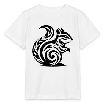 Süsses kleines Baby Eichhörnchen in Tattoo Style - Stanley/Stella Kinder T-Shirt MINI CREATOR  - Weiß - Vorne - Maike (125cm)
