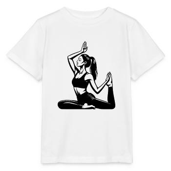 Yoga Woman at Recharge Your Batteries Find Balance - Stanley/Stella MINI CREATOR Kids’ T-Shirt - white - Front - Maike (125cm)