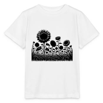 Sonnenblumen auf einem großen Feld - Stanley/Stella Kinder T-Shirt MINI CREATOR  - Weiß - Vorne - Maike (125cm)