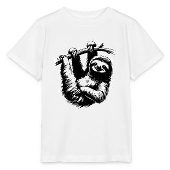 Traîner avec le dessin au crayon de la paresse de yoga - T-shirt bio MINI CREATOR Stanley/Stella Enfant - blanc - Devant - Maike (125cm)