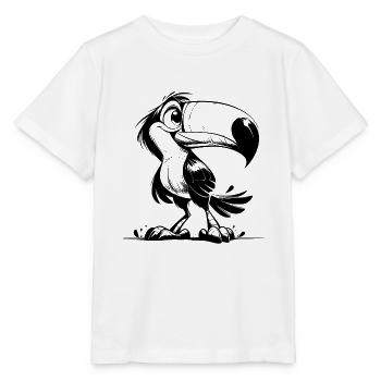 Croquis au crayon de toucan exotique - T-shirt bio MINI CREATOR Stanley/Stella Enfant - blanc - Devant - Maike (125cm)