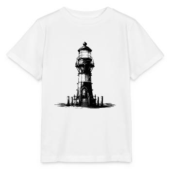 Wattenmeer Leuchtturm an der Küste - Stanley/Stella Kinder T-Shirt MINI CREATOR  - Weiß - Vorne - Maike (125cm)
