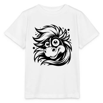 Lustiges Pferd mit großen Augen - Stanley/Stella Kinder T-Shirt MINI CREATOR  - Weiß - Vorne - Maike (125cm)