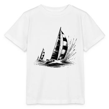 Regatta Segelboote bei Wind und Wellengang - Stanley/Stella Kinder T-Shirt MINI CREATOR  - Weiß - Vorne - Maike (125cm)