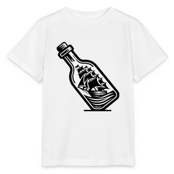Bateau en bouteille Voilier à voiles - T-shirt bio MINI CREATOR Stanley/Stella Enfant - blanc - Devant - Maike (125cm)