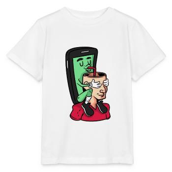 Mobile phone smartphone phone addiction control motive - Stanley/Stella MINI CREATOR Kids’ T-Shirt - white - Front - Maike (125cm)