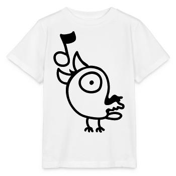 Screaming Bird - line - Stanley/Stella MINI CREATOR Kids’ T-Shirt - white - Front - Maike (125cm)