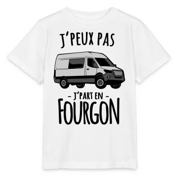 je part en fourgon - couleur personnalisable - T-shirt bio MINI CREATOR Stanley/Stella Enfant - blanc - Devant - Maike (125cm)