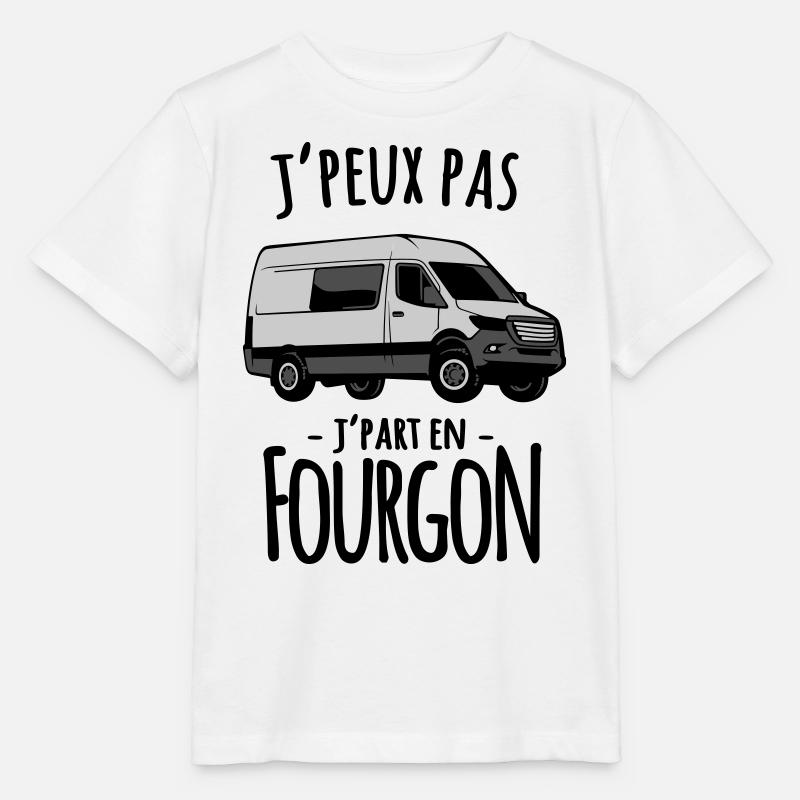 je part en fourgon - couleur personnalisable - T-shirt bio MINI CREATOR Stanley/Stella Enfant - blanc