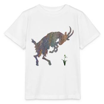 chèvre avec perce-neige e 49 - T-shirt bio MINI CREATOR Stanley/Stella Enfant - blanc - Devant - Maike (125cm)