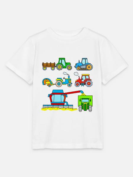 Kinder Traktor Mähdrescher Bauernhof Fahrzeuge - Stanley/Stella Kinder T-Shirt MINI CREATOR  - Weiß