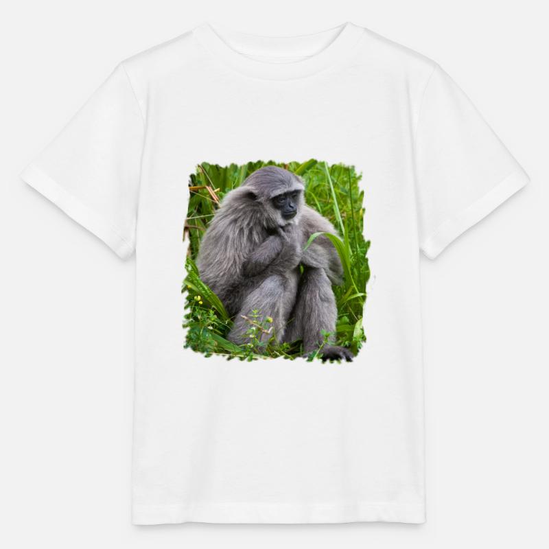 Affe Monkey Gibbon affe - Stanley/Stella Kinder T-Shirt MINI CREATOR  - Weiß